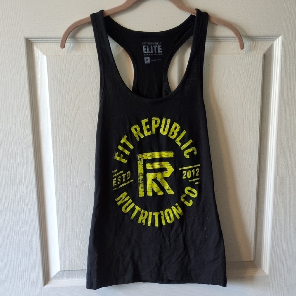 EliteStyle Black and Yellow Graphic Tank Top